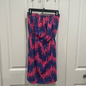Lilly Pulitzer strapless dress.
